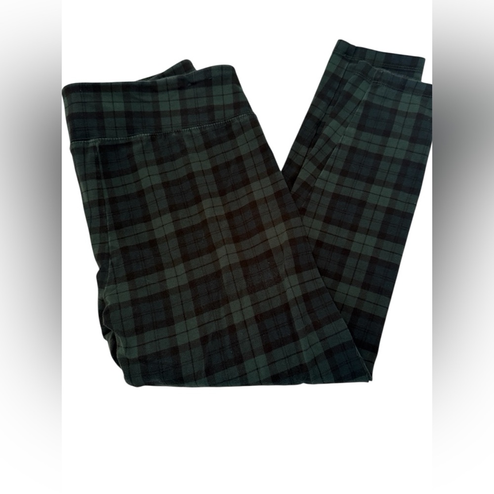 J.Crew Pants Blackwatch Plaid Stretch Leggings Pants Green Navy XL